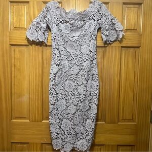 Paper Dolls London Tall Crochet Overlay Dress Pale Lilac / Mauve Size US 8